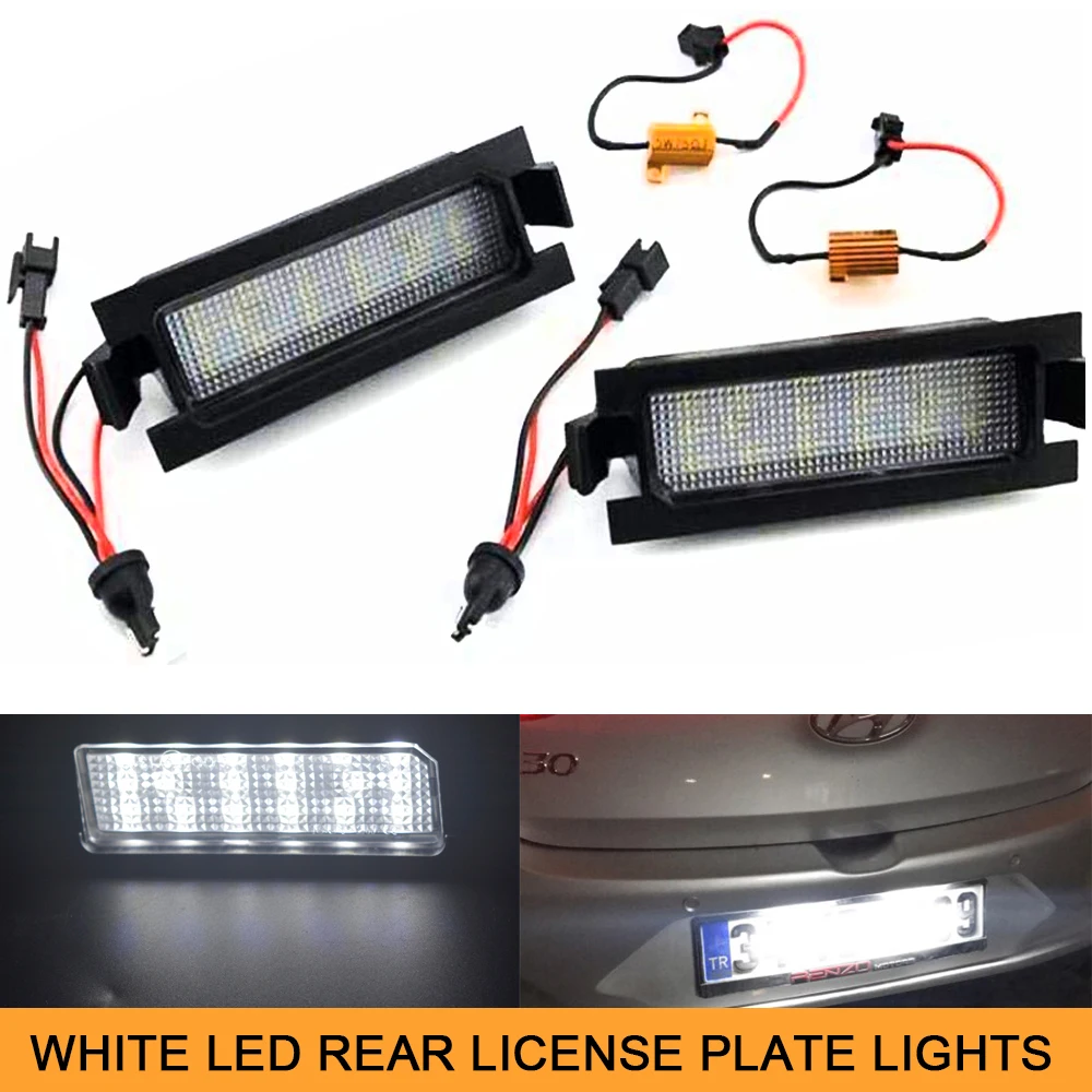 

Car Styling White LED Rear Number License Plate Free Error For Hyundai I30 GD I30 5D Hatchback Wagon KIA PRO Ceed White