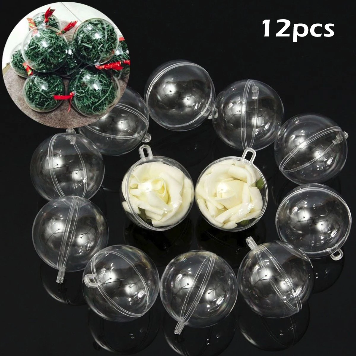 

Fillable Clear Hanging Ball Wedding Party Candy Box Ornament Bauble Decor Gift
