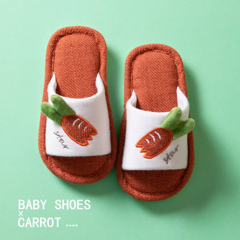 

Children's Cotton Slippers Autumn And Winter Boys' Girls' Home Linen Cartoon Baby Indoor Antiskid girls Slippers platforms