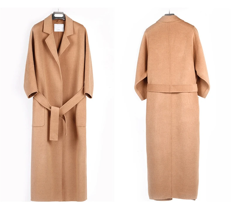 

Coat Europe Wool High-end Handmade Autumn And Winter Women New Double-sided Cashmere Jacket Female Overcoat Plus Size