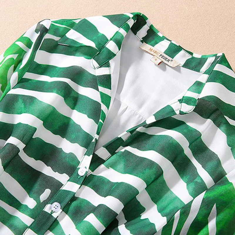 Женское длинное модельное платье элегантное винтажное платье-рубашка с принтом