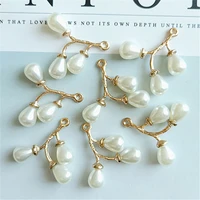 10 pcslot alloy creative gold pearls pendant buttons ornaments jewelry earrings choker hair diy jewelry accessories handmade