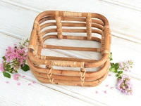 full moon newborn photography props retro woven rattan basket hollow cany beds sofa baby photo shooting props container cribs