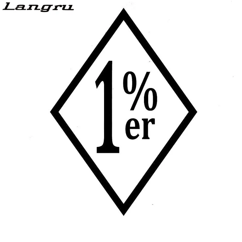 Langru 10 см * 14 1% er One Percenter Biker Bad Boy Автомобильная Наклейка Автомобильные наклейки
