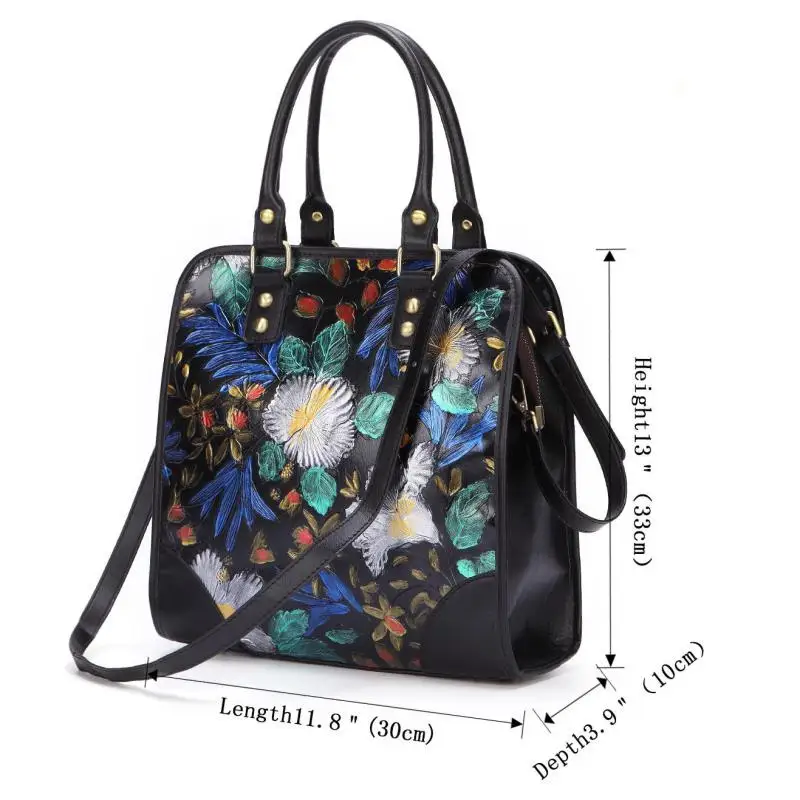 

Bestform Retro Luxury Handbags Women Bags 2021 New Painted Embossed Genuine Leather Shoulder Bags Large Capacity Casual Tote