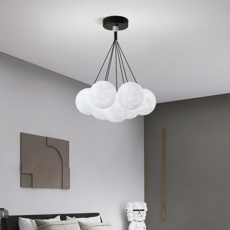 

Креативная светодиодная люстра в скандинавском стиле для гостиной, спальни, офиса, кабинета, планеты, круглый шар, декоративные осветительные присветодиодный ы