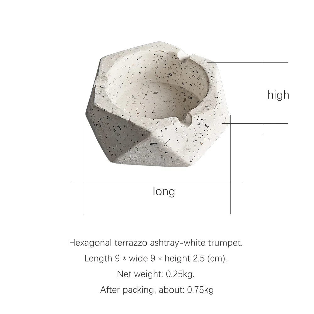 

Terrazzo Ashtray Cement Terrazzo Square Round Gift for Boyfriend Ashtrays with Lids Modern Home Decoration Accessories