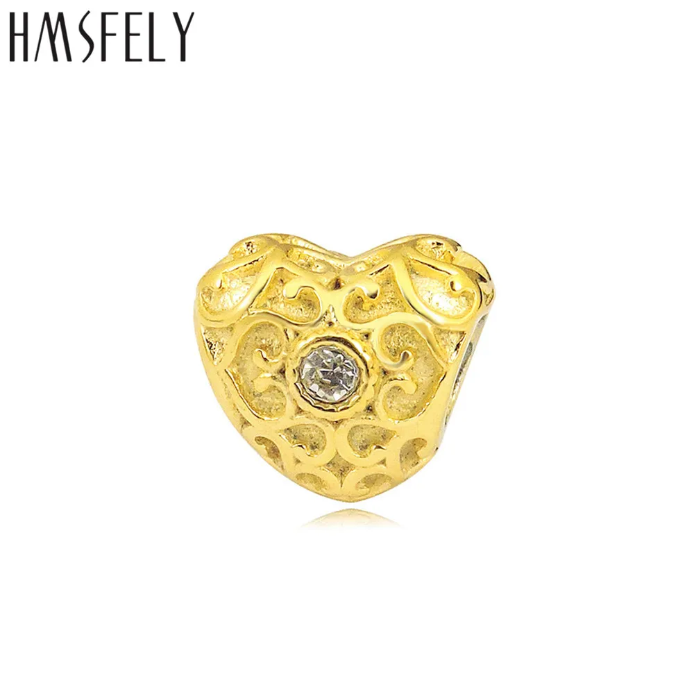 HMSFELY в европейском стиле с украшением виде кристаллов Шарм золотые бусины для