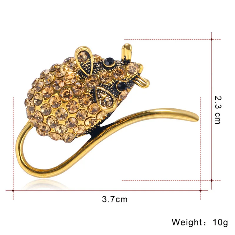 Любовь Мода Милая брошь в виде мыши сплав инкрустированные стразы животное Ретро