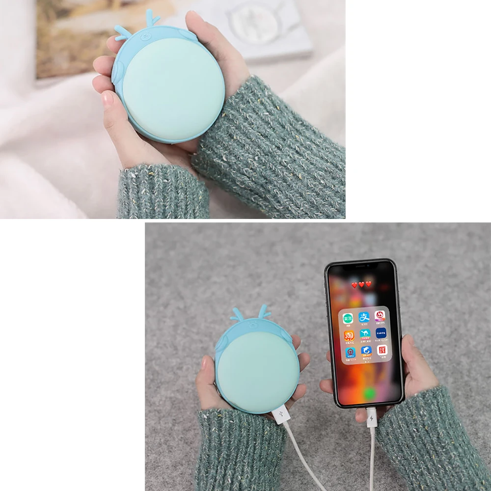 Мультяшный мини USB грелка для рук перезаряжаемая зимняя карманный нагрев
