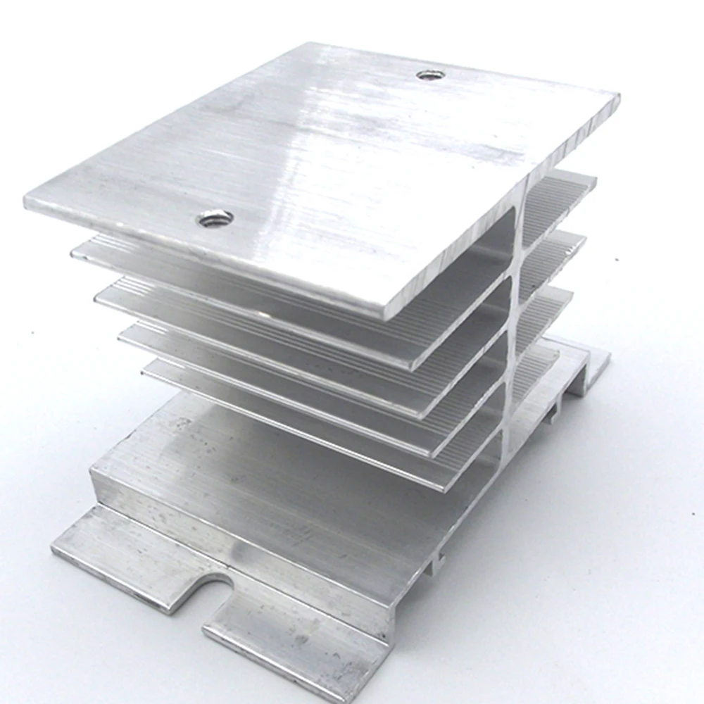 Однофазный твердотельный релейный радиатор T-типа SSR серебристый черный