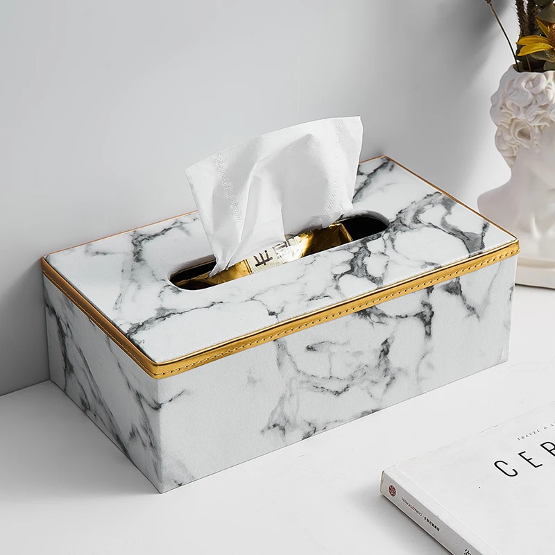 Скандинавский кожаный тканевый бокс для гостиной кухни спальни настольная