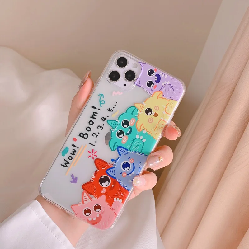 Милый мультяшный чехол для телефона с животными iphone 11 Pro X XS Max XR мягкая задняя