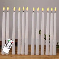 6 pieces remote control led electronic taper candles with black wicktimer flameless led candles for wedding birthday holiday