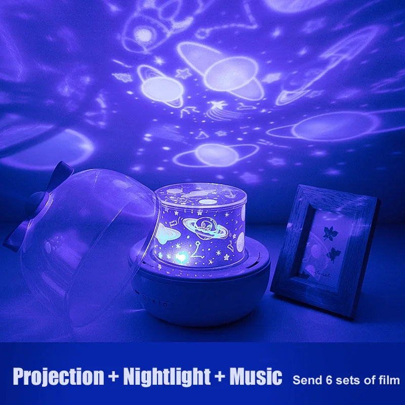 

Hot Starry Sky Night Light Projector 360 Degree Rotation Lamp Romantic for Bedroom Bedside FQ-ing