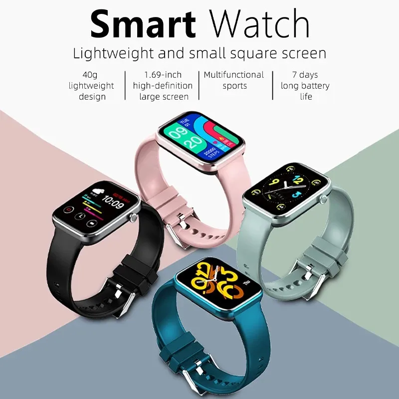 

P15 Women Smart Watch Men 1.69 Inch Full Touch Wristwatch 24H Heart Rate Monitor Fitness Tracker Bluetooth Smartwatch