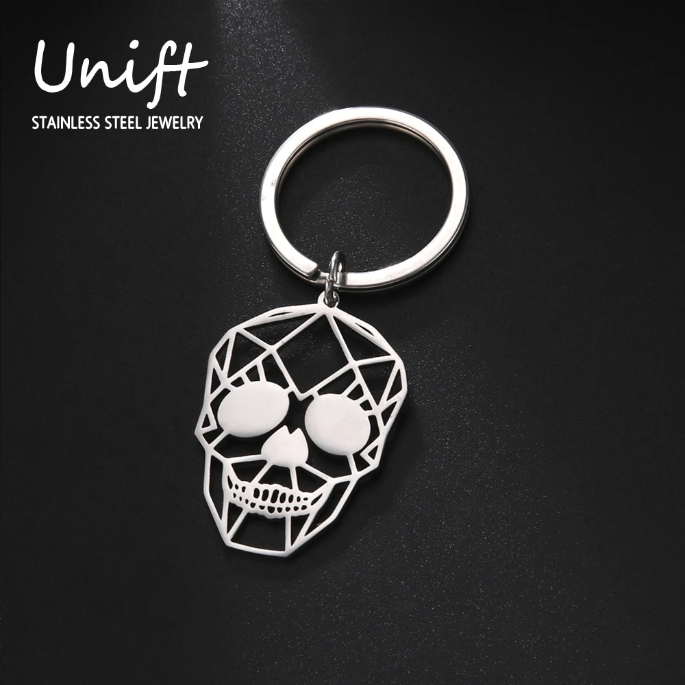 

Unift Stainless Steel Skull Keychain Skeleton Car Key Chain Punk Gothic Trinkets Anime Accessories Gift Unisex Wallet Decoration