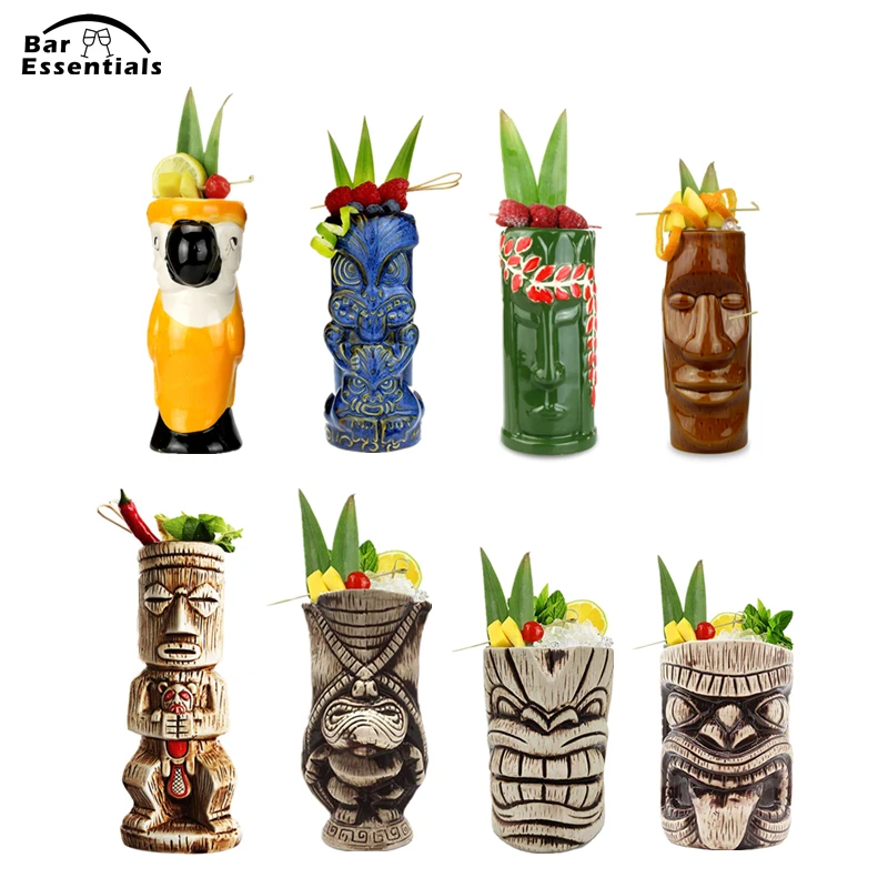 Новые Hawaii Tiki кружки, кружки для коктейлей, пивные кружки для напитков, кружка для вина, керамическая Пасхальная кружка Tiki, кружка 450 мл