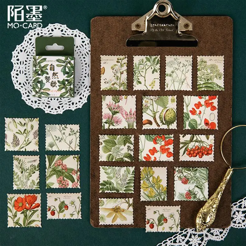 45 шт. зеленые натуральные наклейки | Канцтовары для офиса и дома