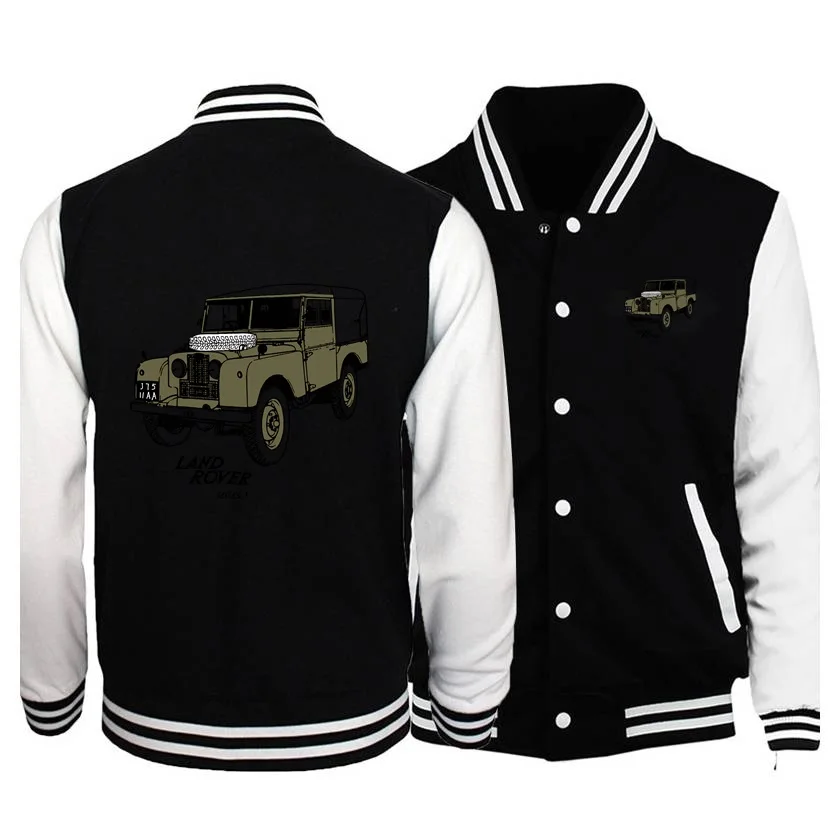 

Stand Collar Outerwear Men's Baseball Jackets Military Army Police CARS Coats Land Cars Rover 90 Totally Perfection Sweatshirts