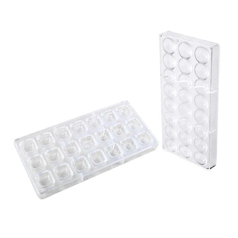 

3D Chocolate Mold Homemade Square & 24 Holes Semi Sphere Chocolate Mould Polycarbonate Chocolate Bar Mold Half Ball