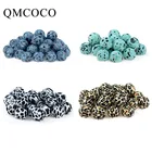 10 шт., леопардовые силиконовые бусины для прорезывания зубов, 15 мм