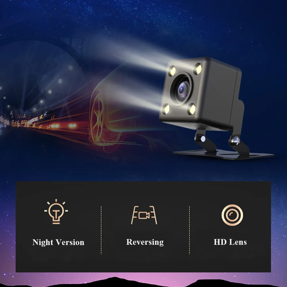 

New Car Dash Cam HD 4 Inch Dual Lens Support Reversing Image 1080P Hidden Wide Angle Driving Recorder Auto DVR Camera