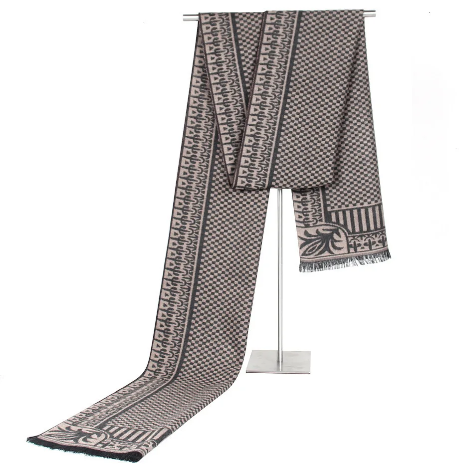 Классический деловой маленький клетчатый мужской шарф с имитацией кашемира