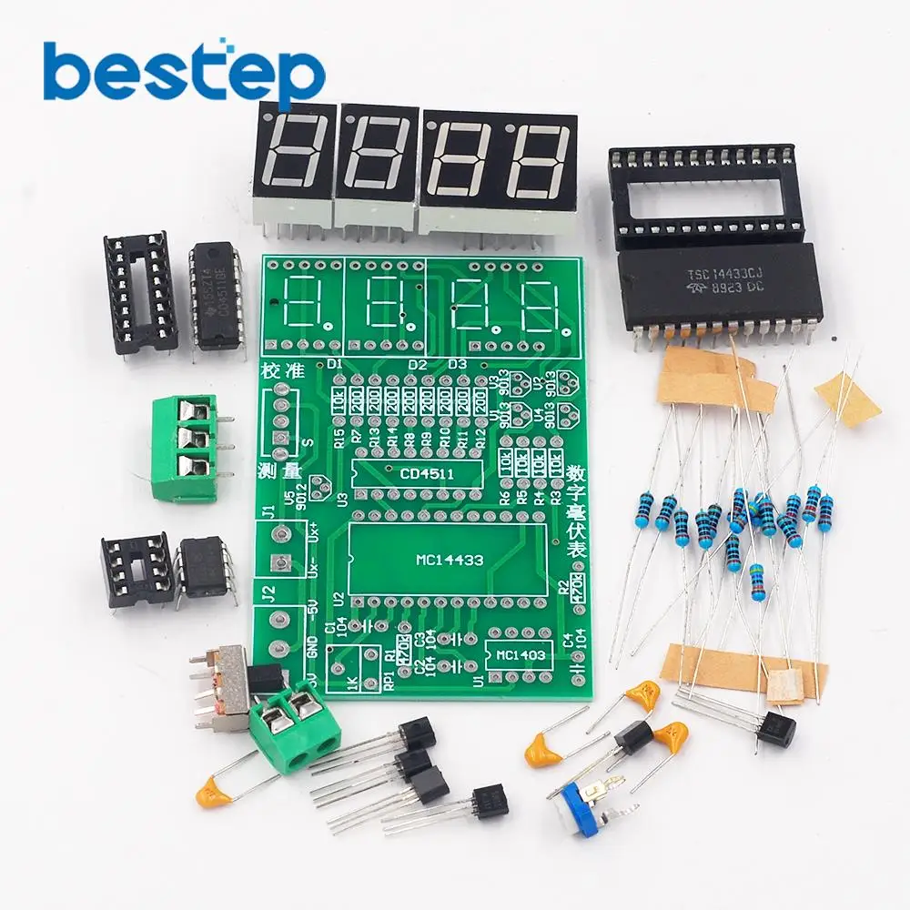 Digital millivoltmeter production kit / electronic production DIY kit (parts)