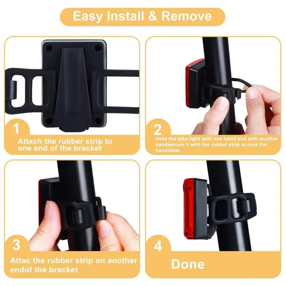 

Waterproof Convenient Compact Size USB Tail Light Wear-resistant Bike Rear Lights Charge Quickly for MTB