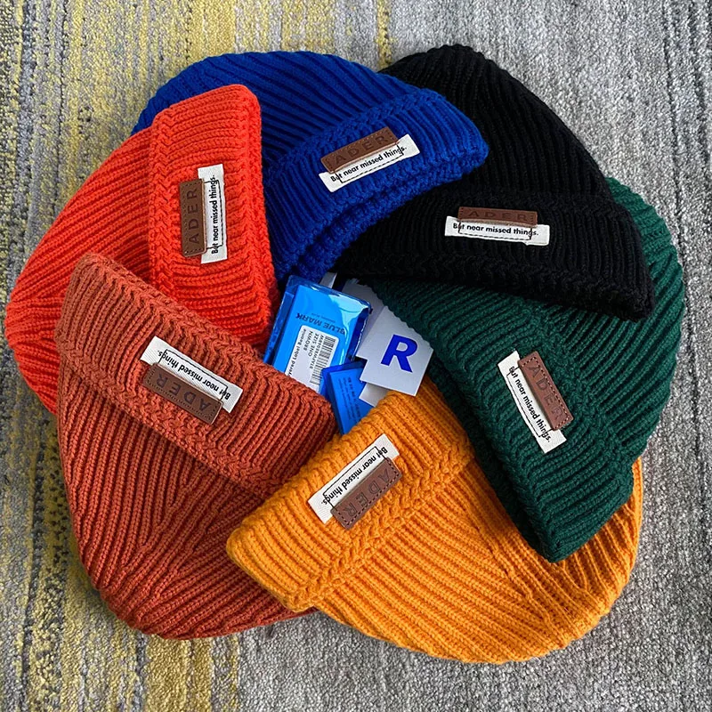 

ADER Knitted Hat New Label Men Women 1:1 High Quality Wool Hat Casual Adererror Hat Adult Autumn and Winter