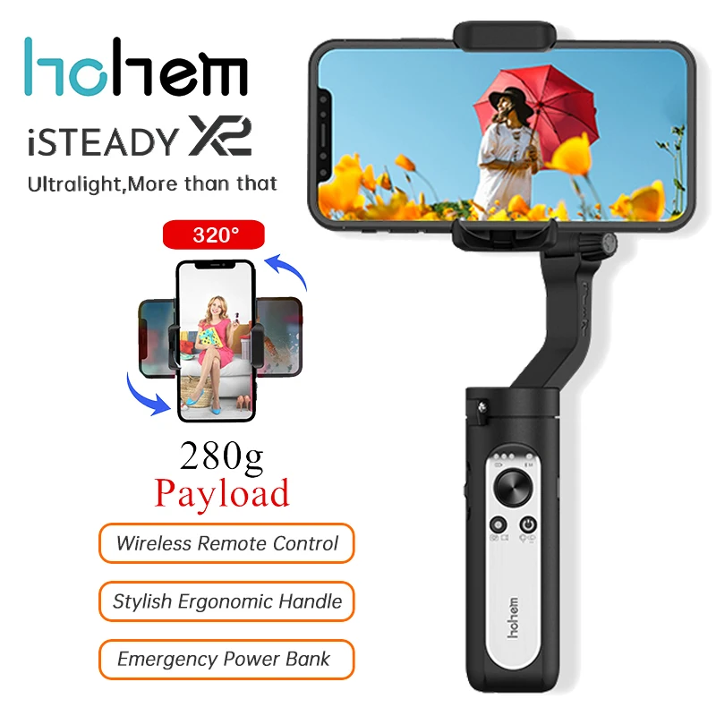 

Hohem iSteady X2 шарнирный 3-осевой Ручной Стабилизатор для смартфона с дистанционным управлением для hone12 11Pro/Max Samsung HUAIWEI,Youtube