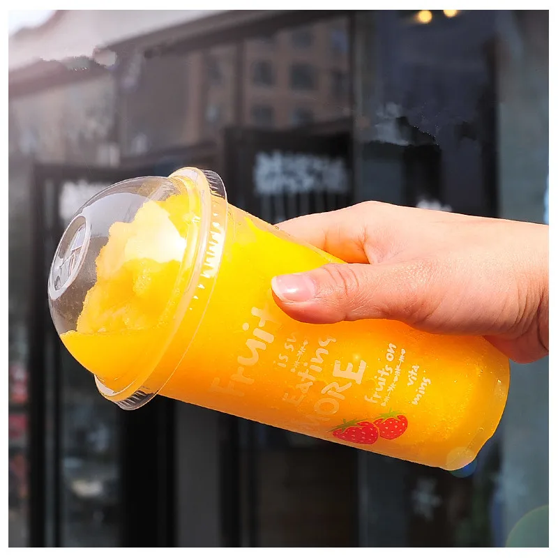 50 шт Высокое качество фруктовый чай пластиковые стаканчики объемом 16 унций 500 мл