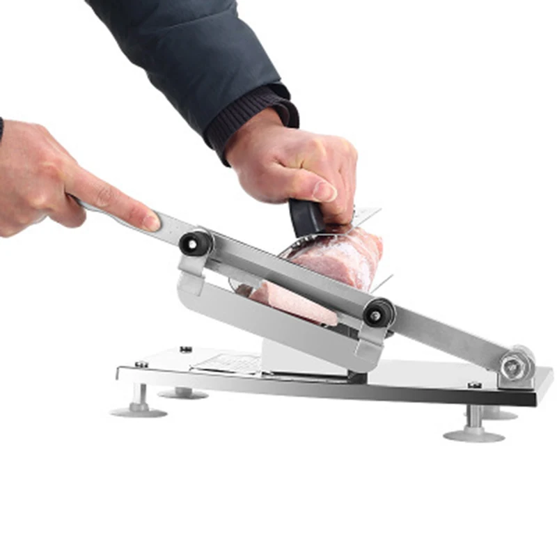 kitchen tools meat slicing machine alloystainless steel household manual thickness adjustable meat and vegetables slicer gadget free global shipping