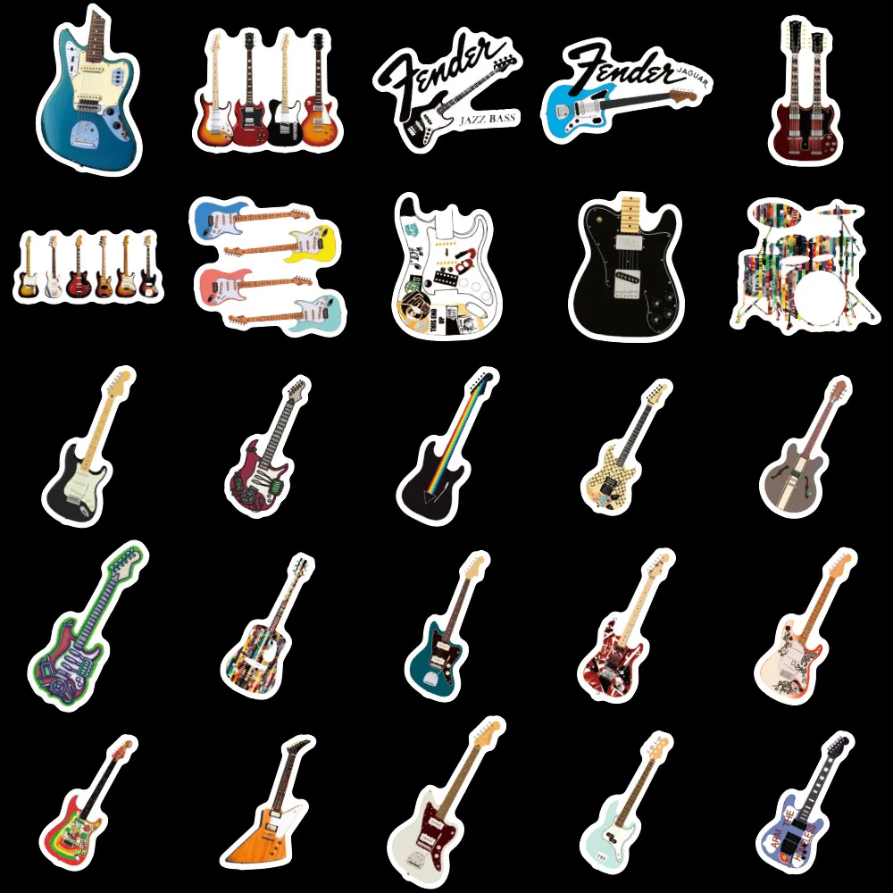 50 шт./упаковка наклейки для скейтборда шлема гитары