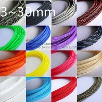 2m 3mm 30mm pet expandable cable sleeve tight braided high density hardness insulate line protect wire wrap gland sheath