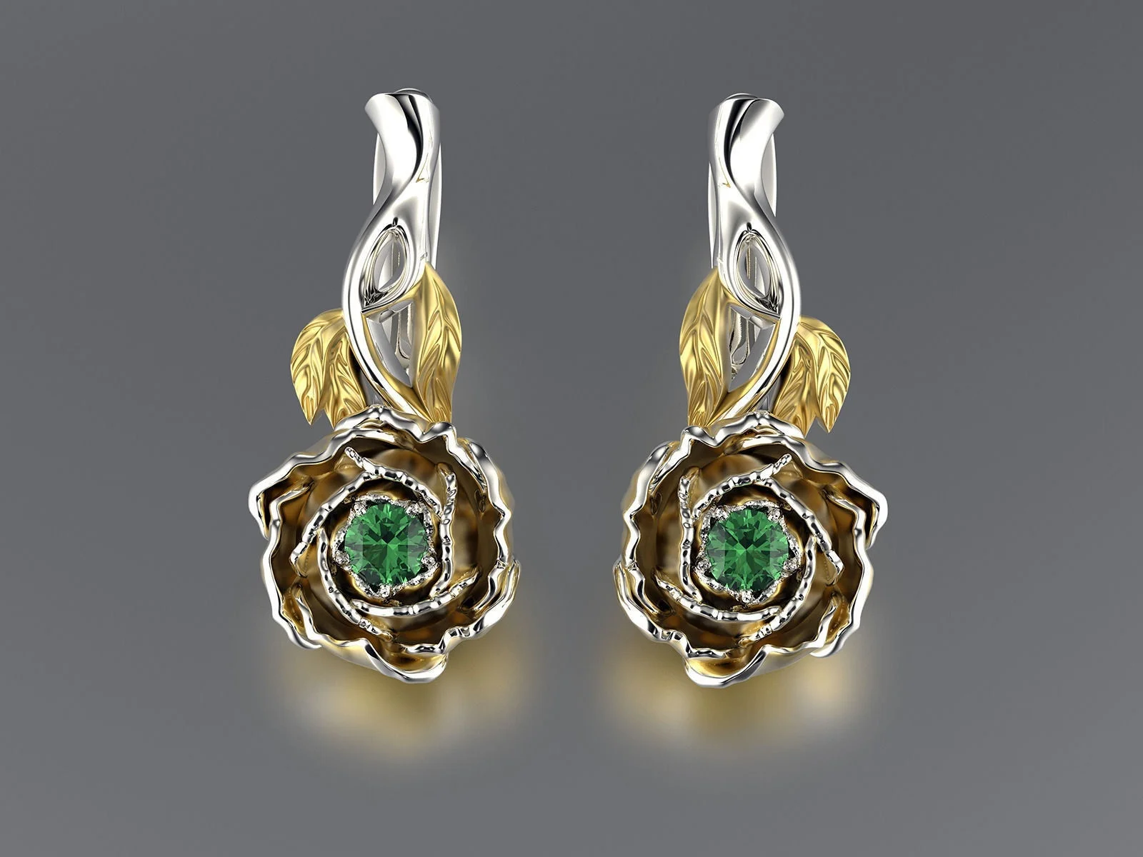 Женские серьги с 3D-принтом пиона серебро 925 пробы | Украшения и аксессуары