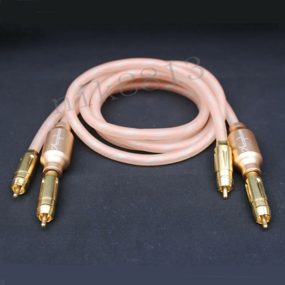 Accuphase-Cable de Audio de doble conexión dorada, enchufe RCA, amplificador hifi de CD, 1,0 m/1,5 m