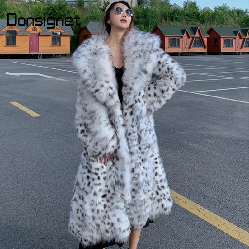 

Женское искусственное меховое пальто средней длины, Женская Молодежная черная белая двухсторонняя Меховая куртка с леопардовым принтом дл...