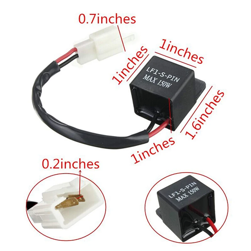 

AOZBZ 12A 2Pin Electronic LED Flasher Relay for Honda Kawasaki Suzuki Yamaha Motorcycle Motorbike Turn Signal Bulb Hyper Flash