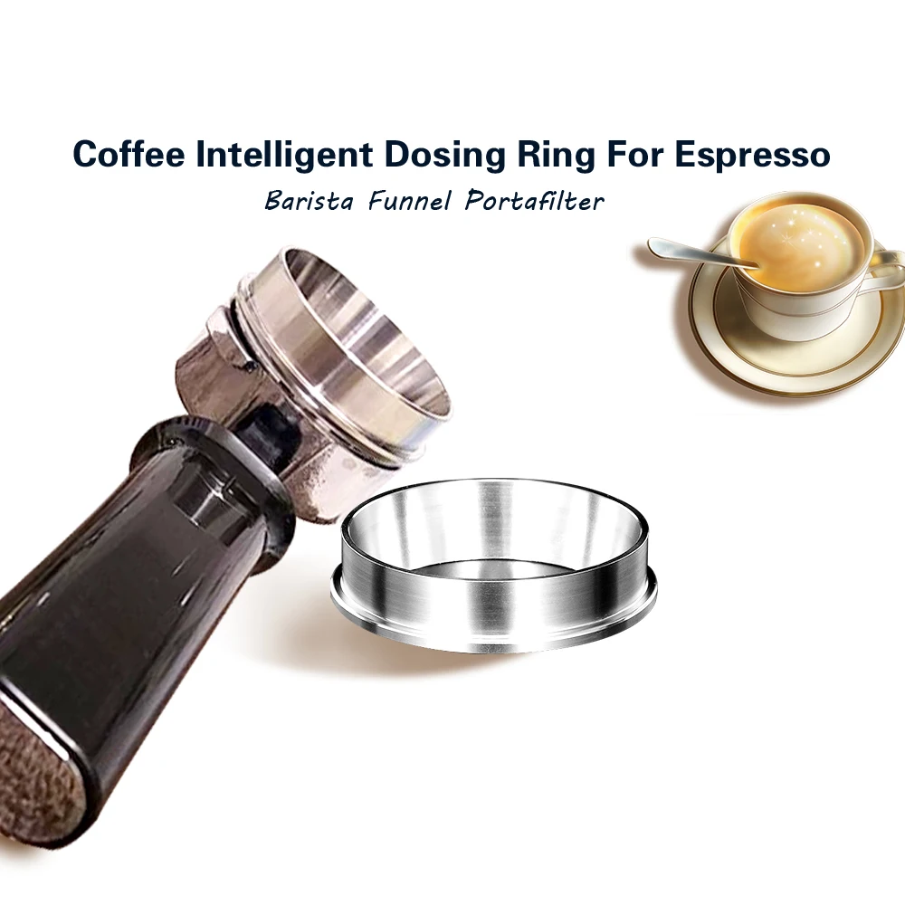 

Stainless Steel Intelligent Dosing Ring 51MM 58MM For Brewing Bowl Coffee Powder Espresso Barista Tool Tamper Funnel Portafilter
