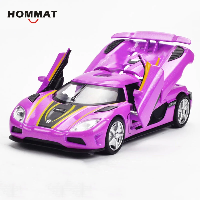 HOMMAT имитация 1:32 Koenigsegg Agera R Supercar спортивная модель автомобиля сплав литая модель игрушечного автомобиля Модель автомобиля литая под давлением Коллекция подарков - Цвет: Purple