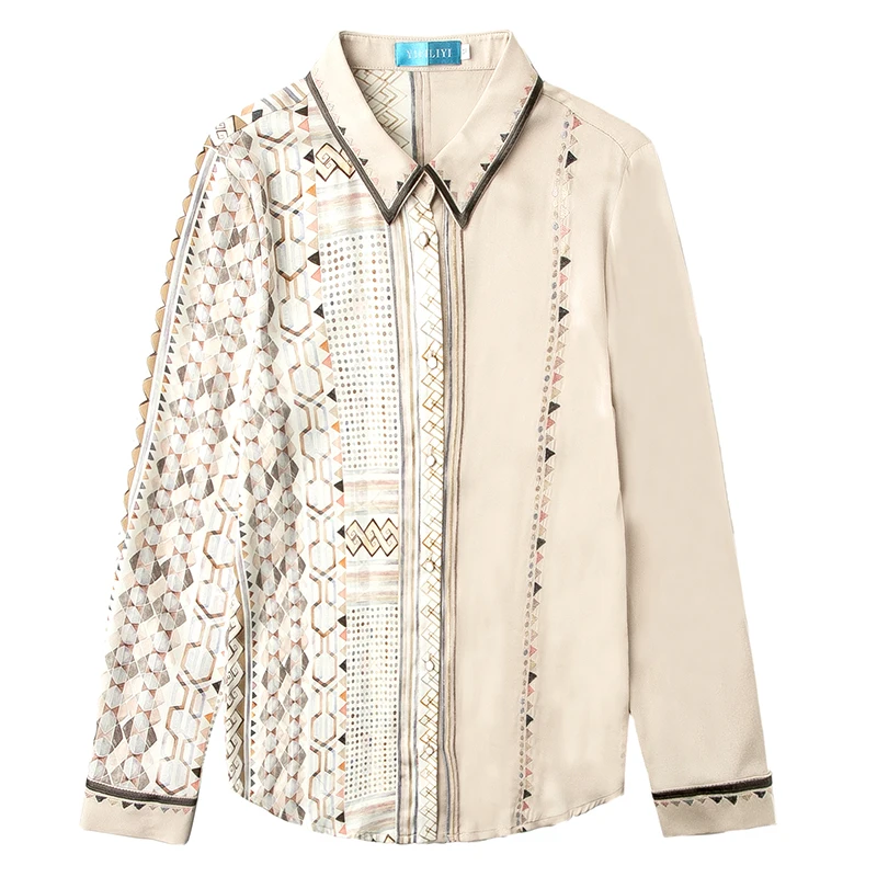 

Comelsexy 2021 Spring New Fashion Blouse Women Shirt Casual Style Printed Long Sleeves Elegant Style Simple Design Office Tops