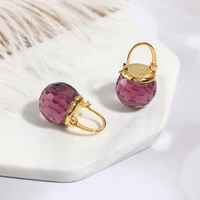 vanssey luxury fashion jewelry purple austrian crystal ball heart drop earrings wedding party accessories for women 2021 new