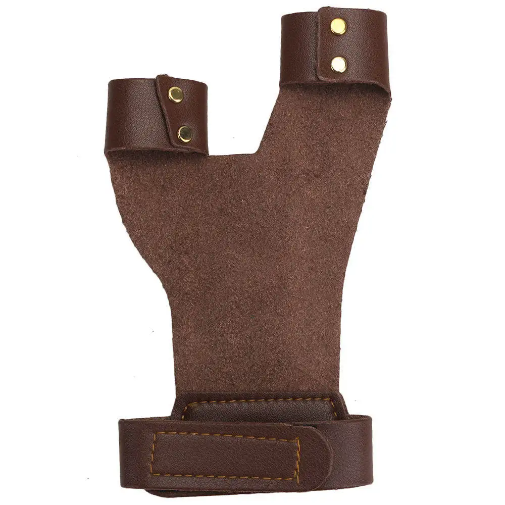 

Leather Left Hand Archery Arrow Bow Hunting Shoot Protective Finger Protector Guard Two Fingers Protect Glove Sport Tool
