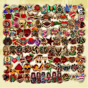 103050100pcs retro old school tattoo cool stickers skateboard laptop guitar car luggage graffiti decal home doodle sticker free global shipping