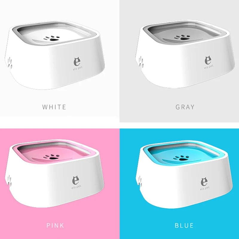 

1.5L Pet Dog Bowls Floating Not Wetting Mouth Cat Bowl No Spill Drinking Water Feeder Plastic Portable Dog Bowl