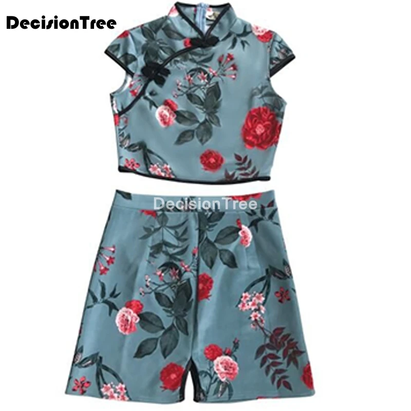 2021 Сетчатая ткань Китайское платье Ципао женское белье набор воротник стойка