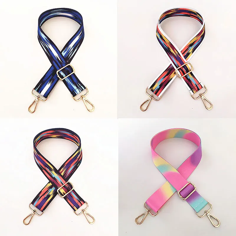 Ремешок для женской сумки радужной расцветки 130 см регулируемый ремешок на плечо