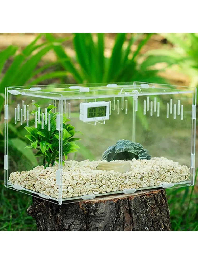 Коробка для разведения рептилий акриловая коробка кормления круглая прозрачная